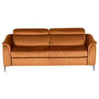 SCHLAFSOFA Samt Cognac  - Chromfarben/Cognac, Design, Textil/Metall (203/77-98/103cm) - MID.YOU