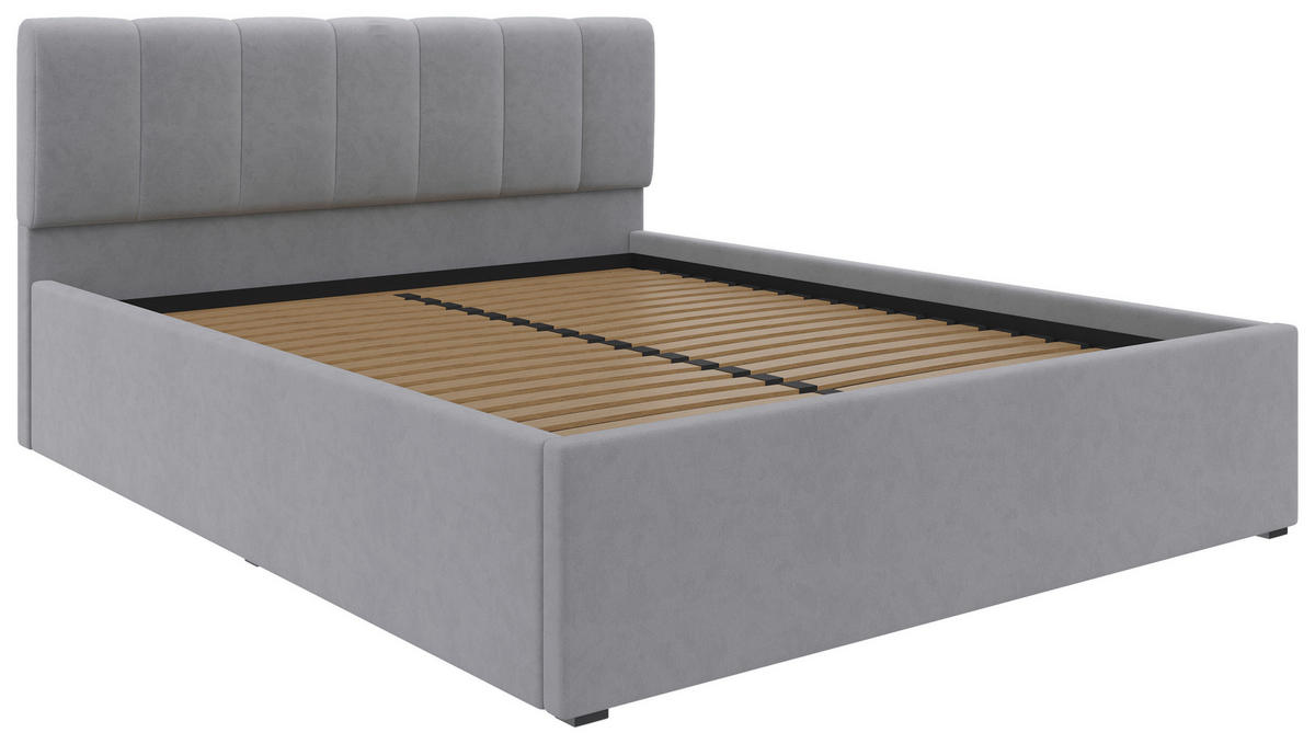 POLSTERBETT 160/200 cm  in Silberfarben  - Silberfarben/Schwarz, Design, Holz/Kunststoff (160/200cm) - Stylife