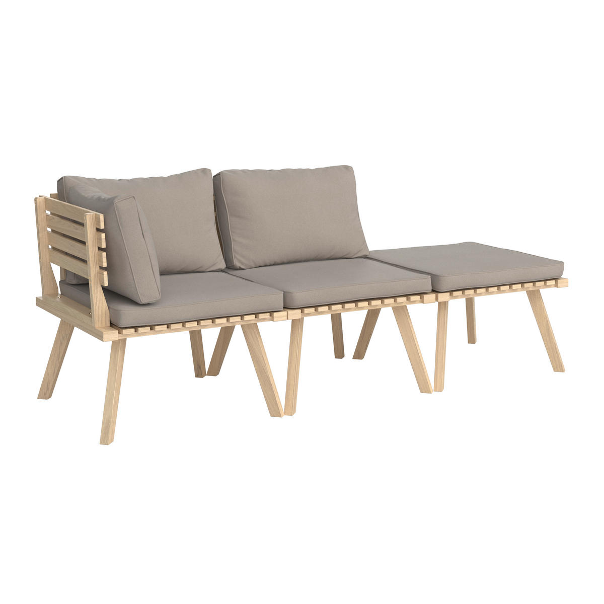 SET MOBILIER DE GRĂDINĂ  - culoare lemn acacia/gri, Basics, lemn/textil (186/60cm) - Ambia Garden