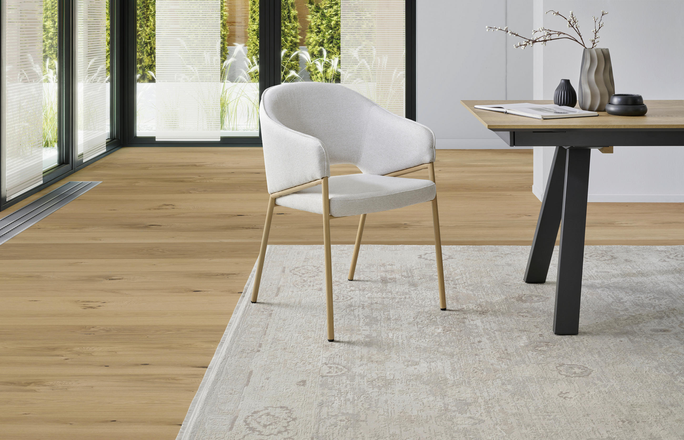 ARMLEHNSTUHL  in Eisen Webstoff  - Eichefarben/Beige, MODERN, Textil/Metall (64/85/57cm) - MID.YOU