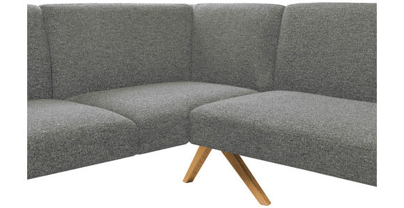 ECKBANK 172/238 cm Webstoff Grau Eiche vollmassiv   - Eichefarben/Grau, KONVENTIONELL, Holz/Textil (172/238cm) - Linea Natura