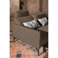 ECKSOFA in Flachgewebe, Struktur Braun  - Anthrazit/Braun, Design, Textil/Metall (254/230cm) - Ambiente