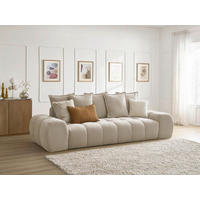 SCHLAFSOFA EVEREST  mit Rücken echt, Armteil links, Armteil rechts Struktur Taupe  - Taupe/Schwarz, MODERN, Kunststoff/Textil (278/115/90cm)