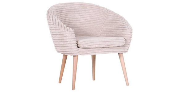 SESSEL Cord Beige    - Beige/Buchefarben, Design, Holz/Textil (73/73/66cm) - Carryhome