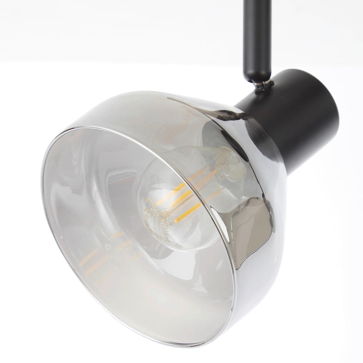 DECKENLEUCHTE     - Schwarz, Design, Glas/Metall (19,5/89/20cm) - Brilliant