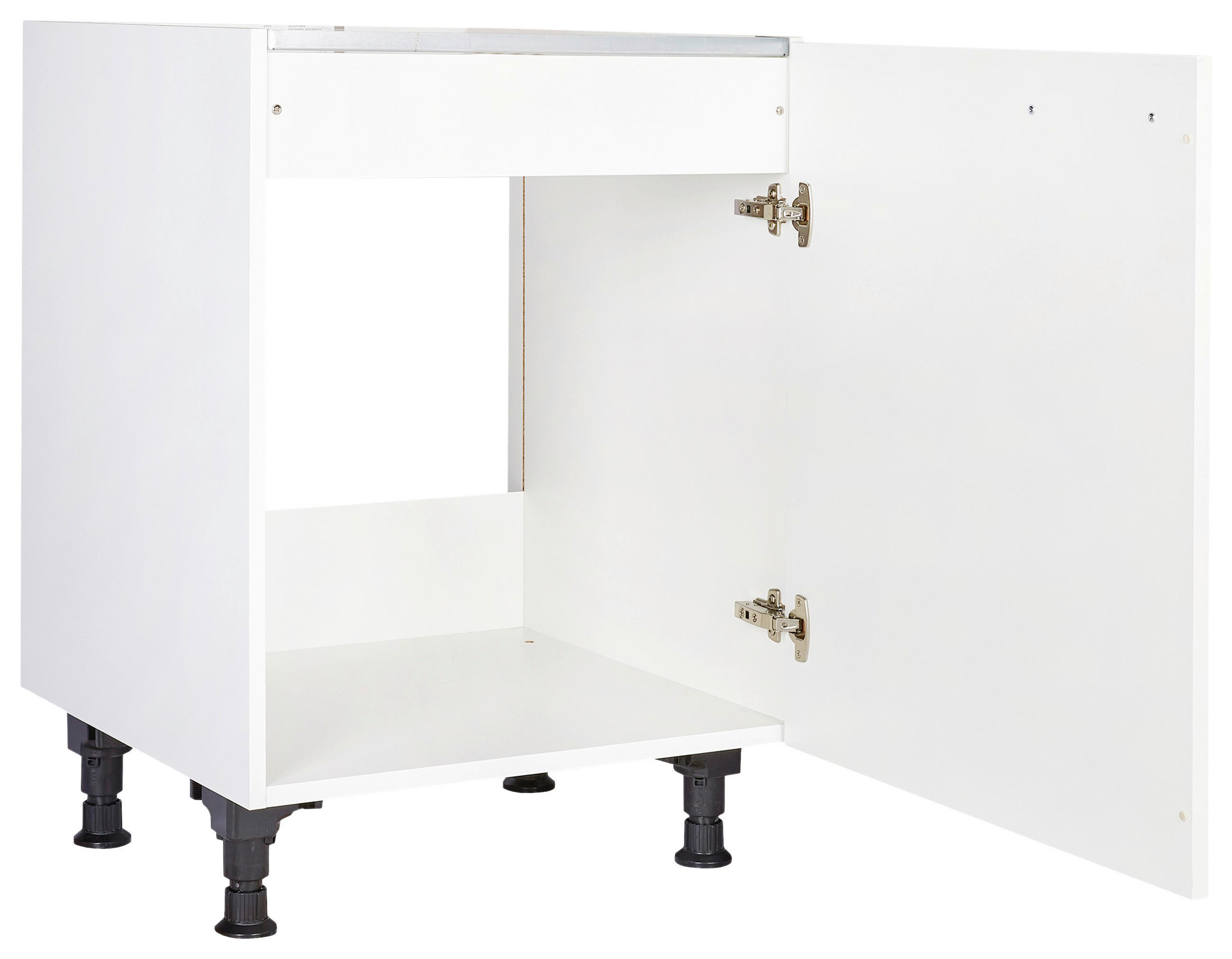 SPÜLENUNTERSCHRANK 60/87/56 cm  in Weiß  - Edelstahlfarben/Weiß, MODERN, Holzwerkstoff/Metall (60/87/56cm) - Nobilia