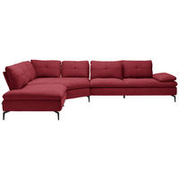 ECKSOFA in Flachgewebe Bordeaux  271/344 cm  - Bordeaux/Schwarz, Design, Textil/Metall (271/344cm) - Chilliano