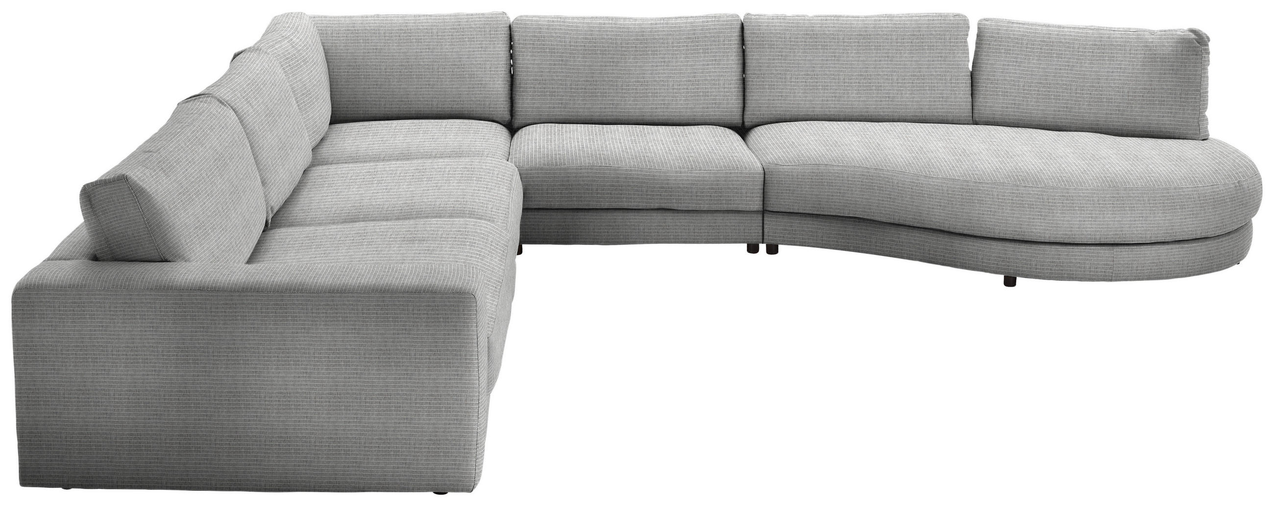 ECKSOFA  in Chenille, Cord Grau  365/425 cm  - Schwarz/Grau, Design, Kunststoff/Textil (365/425cm) - Lomoco