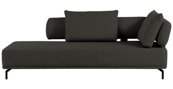 RÉCAMIERE Palio in Flachgewebe Dunkelbraun  - Dunkelbraun/Schwarz, Design, Textil/Metall (227/89/101cm) - Dieter Knoll