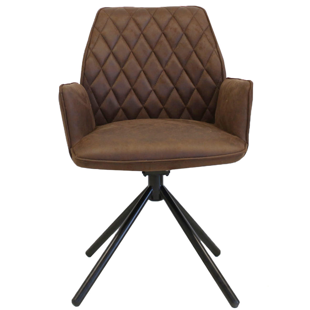 STOLIČKA S PODRÚČKAMI, mikrovlákno, hnedá - hnedá/čierna, Lifestyle, kov/textil (58/92/52cm) - MID.YOU