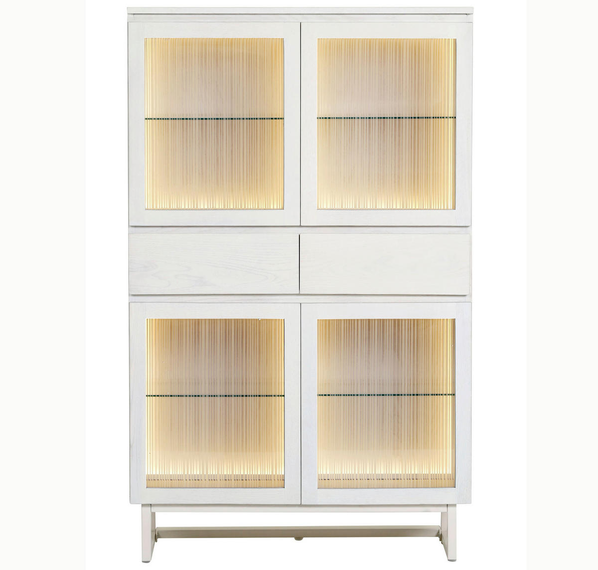 HIGHBOARD BORAS, 90/145/43 cm, 2 Schublade(n)  - Schwarz/Weiß, MODERN, Glas/Holz (90/145/43cm) - Lomoco