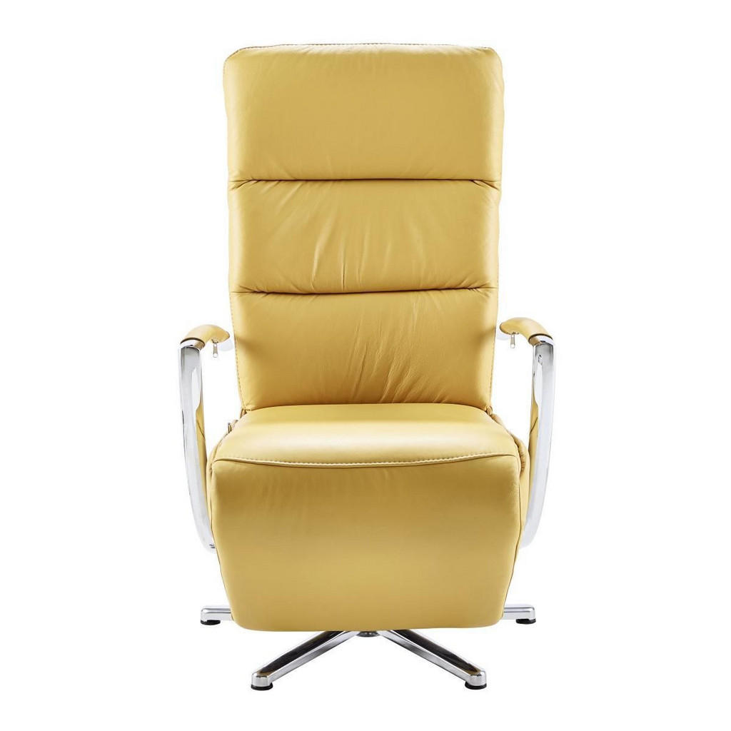 Thumbnail - Cantus Relaxsessel, Gelb, Leder, Echtleder, Color-Finish-Leder, 64x108-112x80 cm, Goldenes M, Lederauswahl, Stoffauswahl...