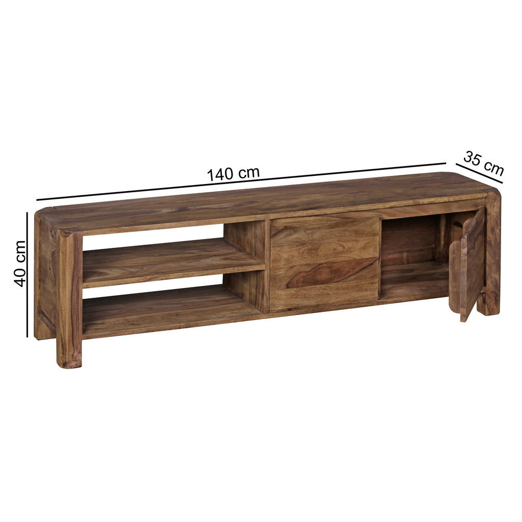 Thumbnail - Mid.you Lowboard, Sheesham, Holz, Sheesham, massiv, 1 Fächer, 1 Schubladen, 140x40x35 cm, stehend, Wohnzimmer, Wohnwände...
