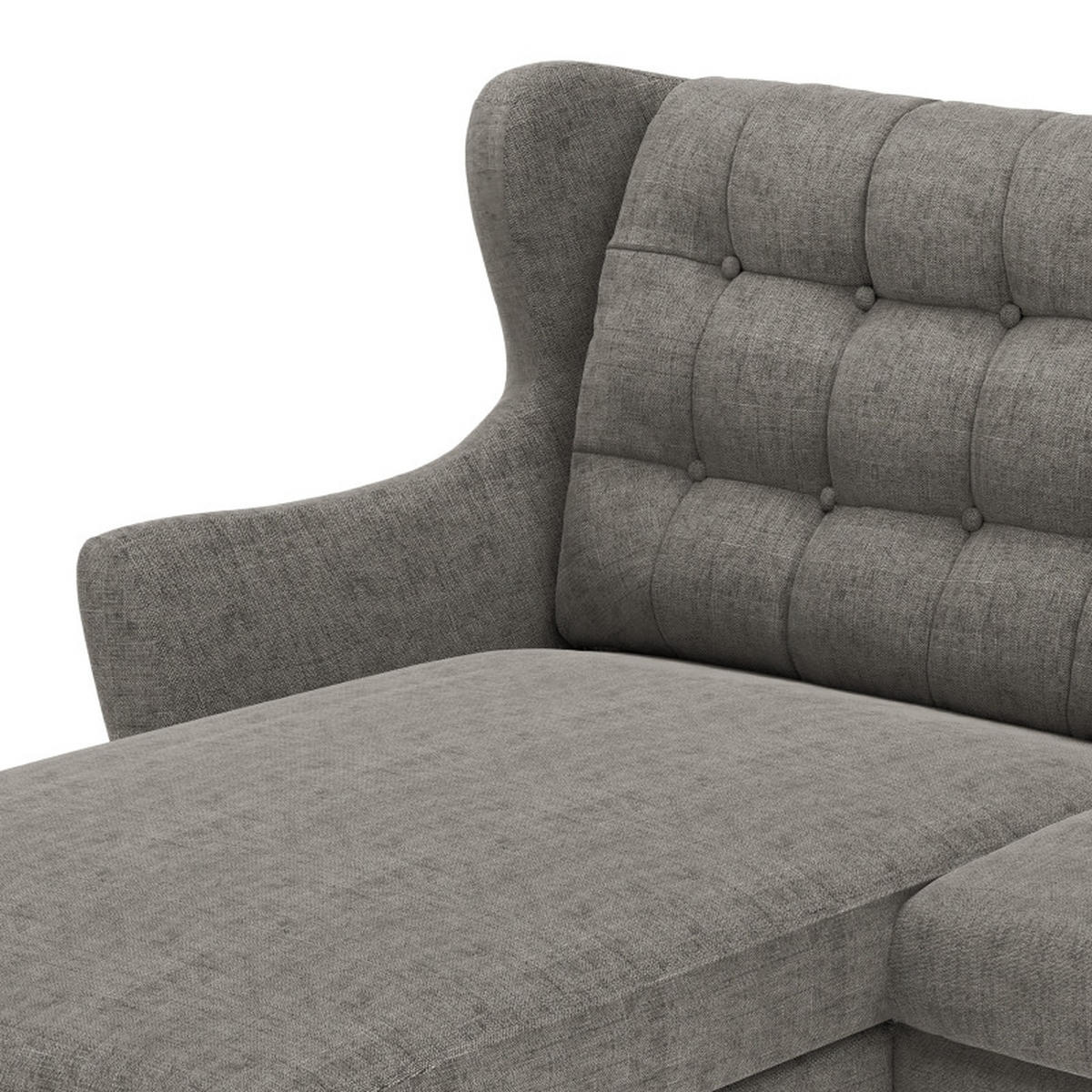 ECKSOFA in Webstoff Dunkelgrau  - Eichefarben/Dunkelgrau, Konventionell, Holz/Textil (250/107/173cm) - Trendmanufaktur