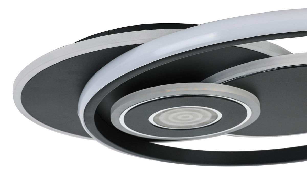 DECKENLEUCHTE 50/42,5/6,5 cm   - Chromfarben/Schwarz, Trend, Kunststoff/Metall (50/42,5/6,5cm) - Novel