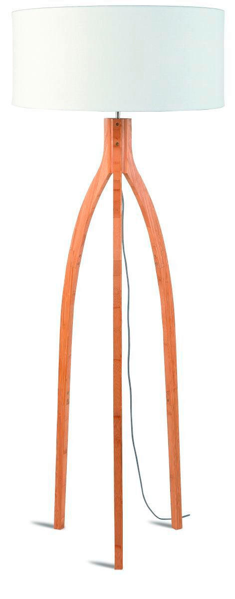GOLVLAMPA GOOD&MOJO  60/160 cm    - vit/naturfärgad, Trend, trä/textil (60/160cm) - Good & Mojo