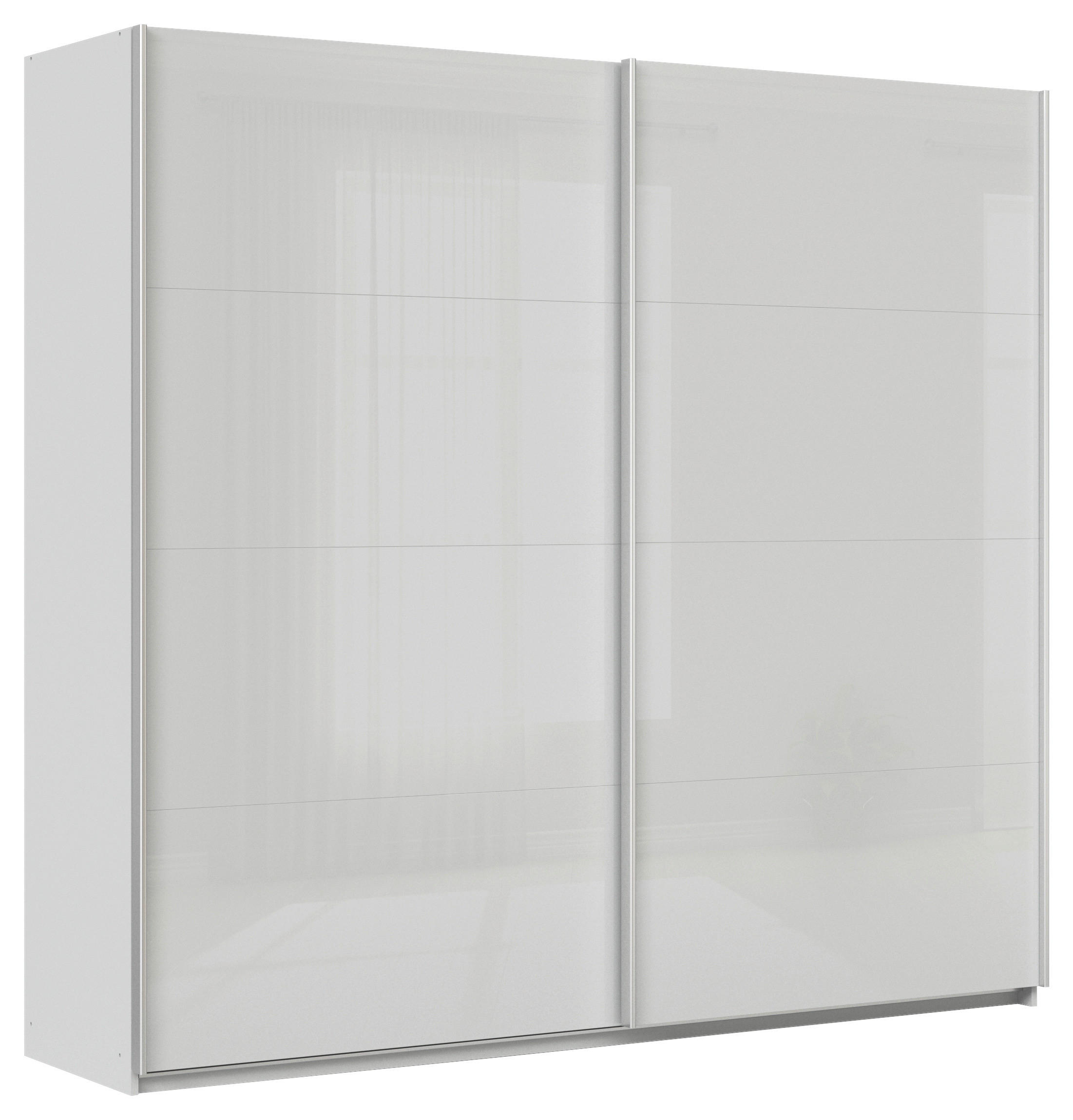 SCHWEBETÜRENSCHRANK  in Seidengrau  - Seidengrau/Alufarben, KONVENTIONELL, Glas/Holzwerkstoff (225/210/62cm) - Xora