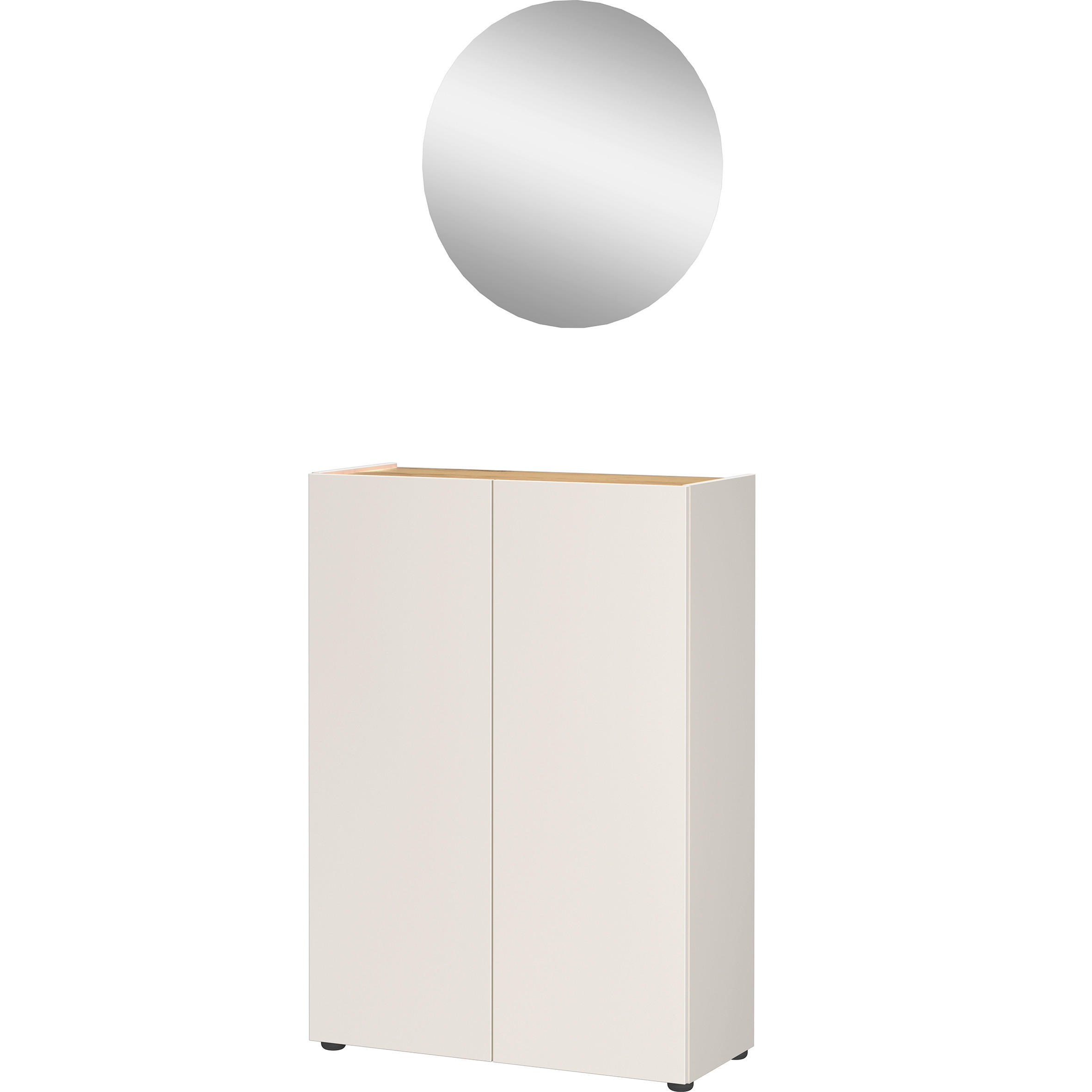GARDEROBE 2-teilig  in 74/200/33 cm  - Kaschmir/Eichefarben, Design, Glas/Holzwerkstoff (74/200/33cm) - Germania