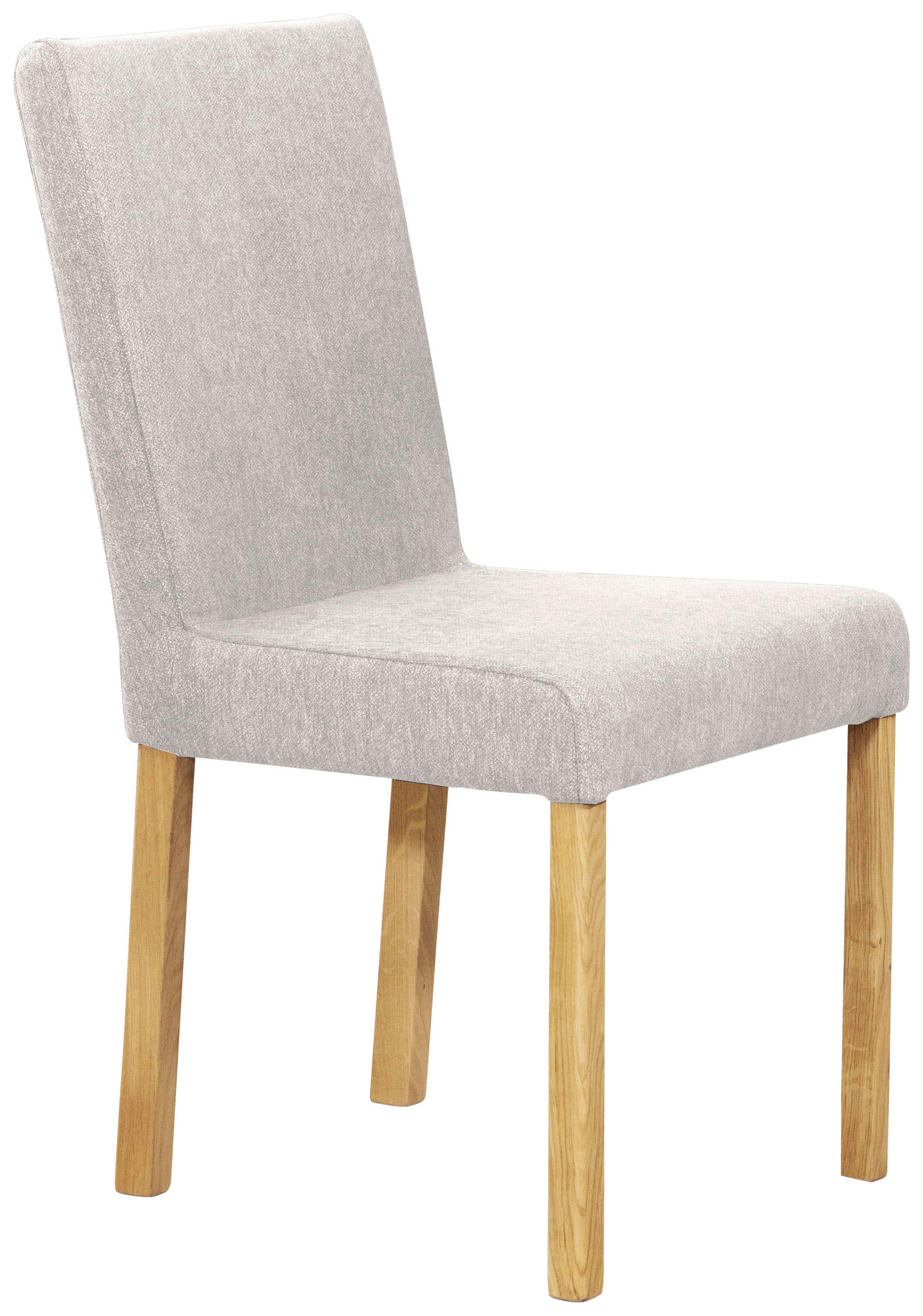 STUHL Webstoff Hellgrau, Eichefarben Eiche vollmassiv  - Eichefarben/Hellgrau, KONVENTIONELL, Holz/Textil (47/94/59cm) - Linea Natura