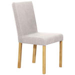 STUHL Webstoff Eichefarben, Hellgrau Eiche vollmassiv  - Eichefarben/Hellgrau, KONVENTIONELL, Holz/Textil (47/94/59cm) - Linea Natura
