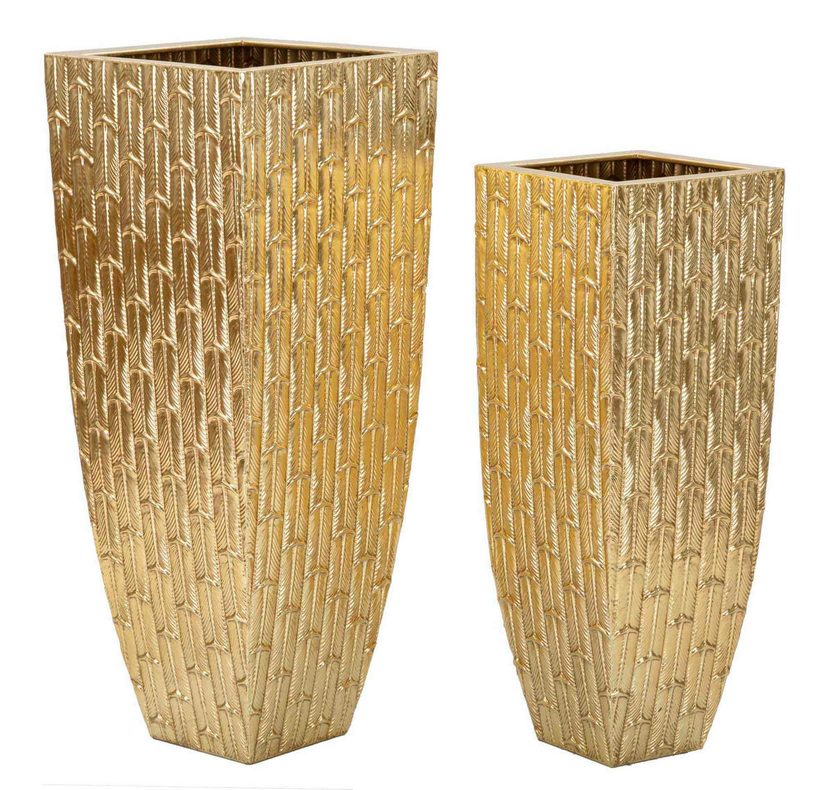 Vase Gliss Set 2 Pcs  - Goldfarben, Basics, Metall (40/99/40cm)