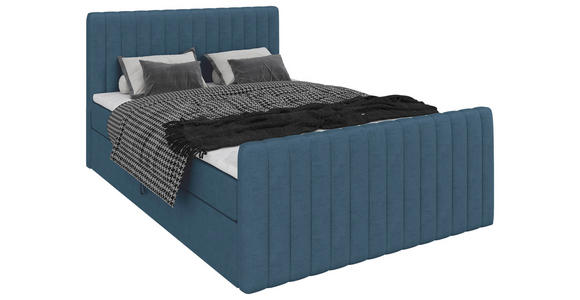 BOXBETT 140/200 cm  in Blau  - Blau/Schwarz, Basics, Kunststoff/Textil (140/200cm) - Carryhome