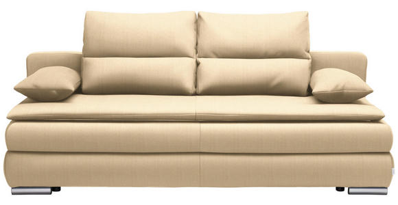 SCHLAFSOFA in Webstoff Hellbraun - Hellbraun/Silberfarben, KONVENTIONELL, Kunststoff/Textil (207/94/90cm) - Venda