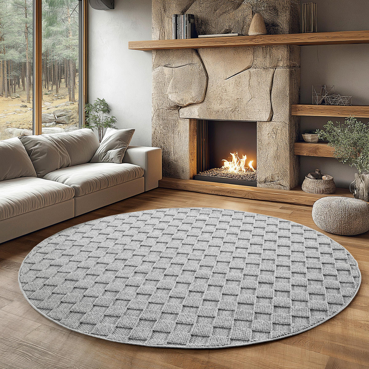 FLACHWEBETEPPICH 160 cm HELIX Silberfarben  - Silberfarben, Basics, Kunststoff/Textil (160cm) - Novel