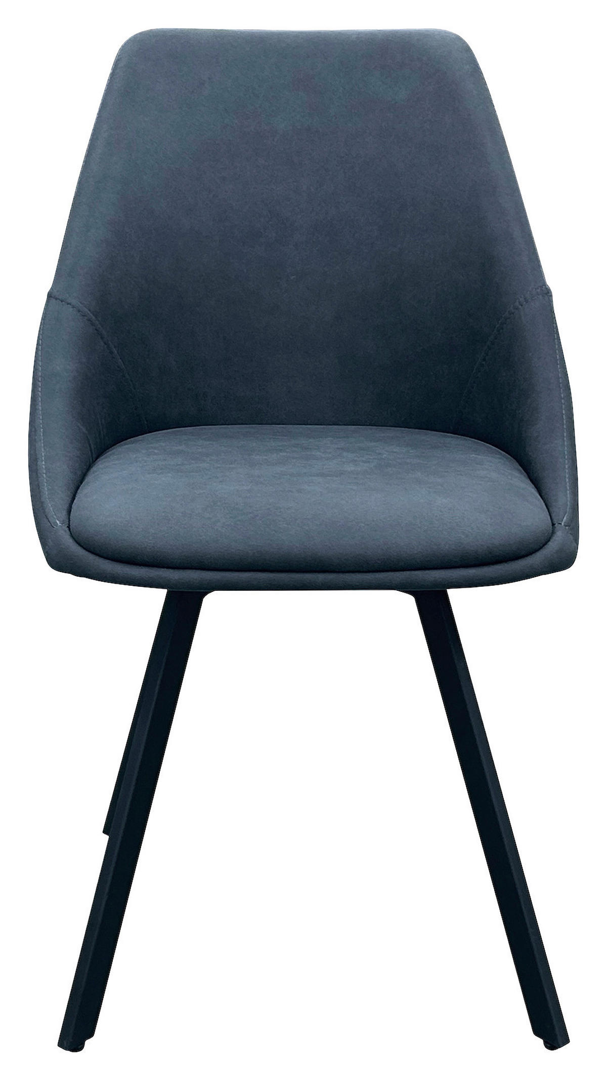STUHL-SET 2 Stück  in Stahl Mikrofaser Metall, Textil  - Anthrazit/Schwarz, Design, Textil/Metall (55/83/59cm) - MID.YOU
