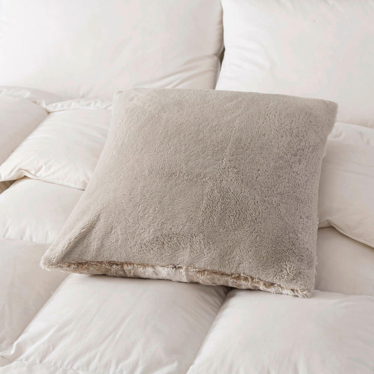 PÁRNAHUZAT  - bézs, Basics, textil (45/2/45cm)