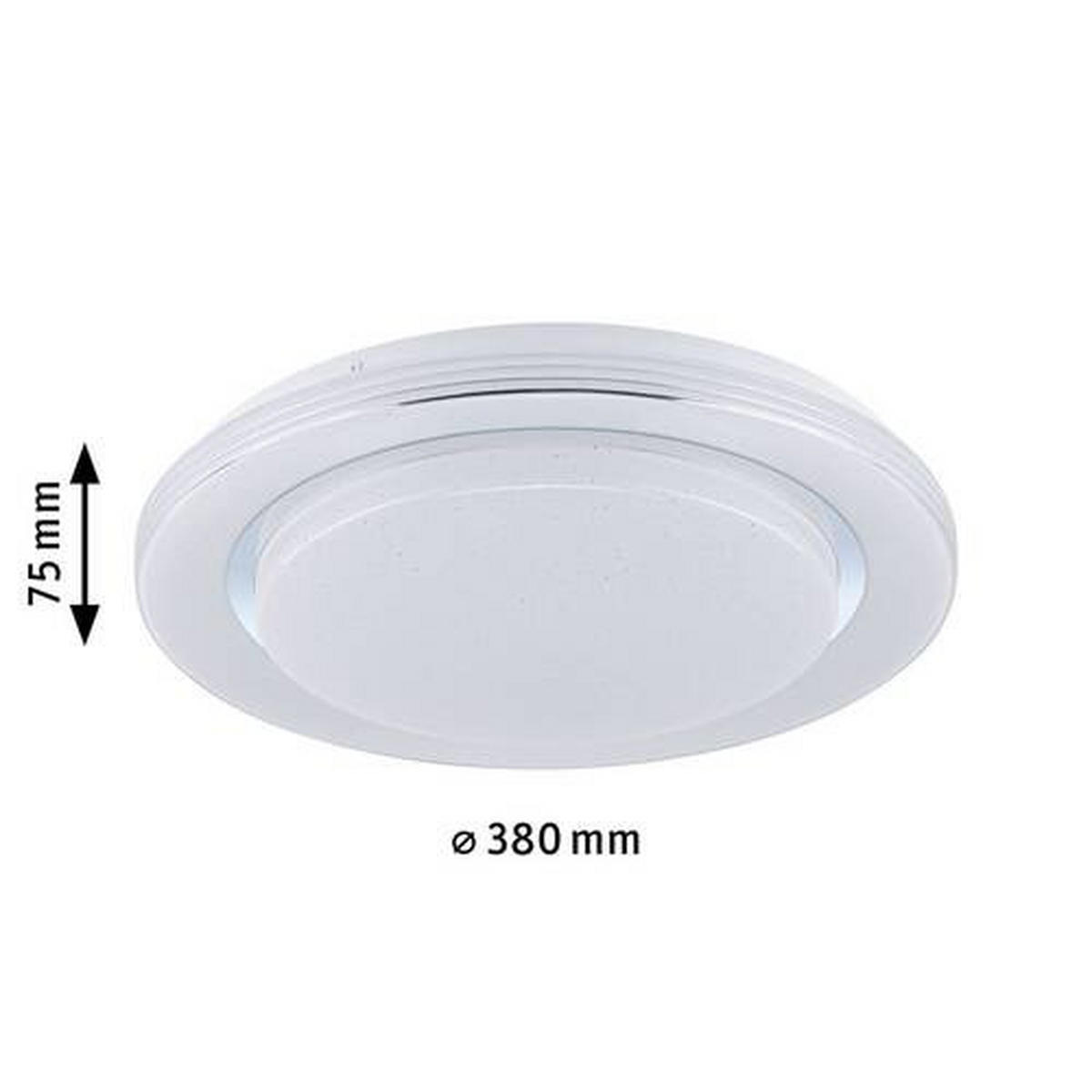 DECKENLEUCHTE  38/7,5 cm    - Chromfarben/Weiß, Basics, Kunststoff/Metall (38/7,5cm) - Paulmann