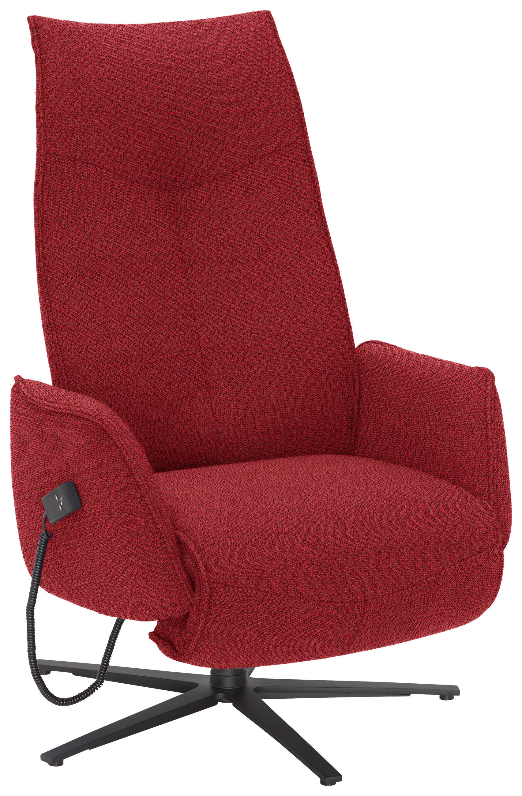 RELAXSESSEL in Textil Rot  - Anthrazit/Rot, Design, Textil/Metall (71/114/84cm) - Johann Jakob