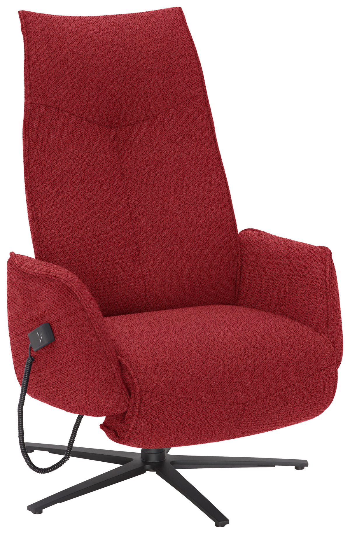 RELAXSESSEL in Textil Rot  - Anthrazit/Rot, Design, Textil/Metall (71/114/84cm) - Johann Jakob