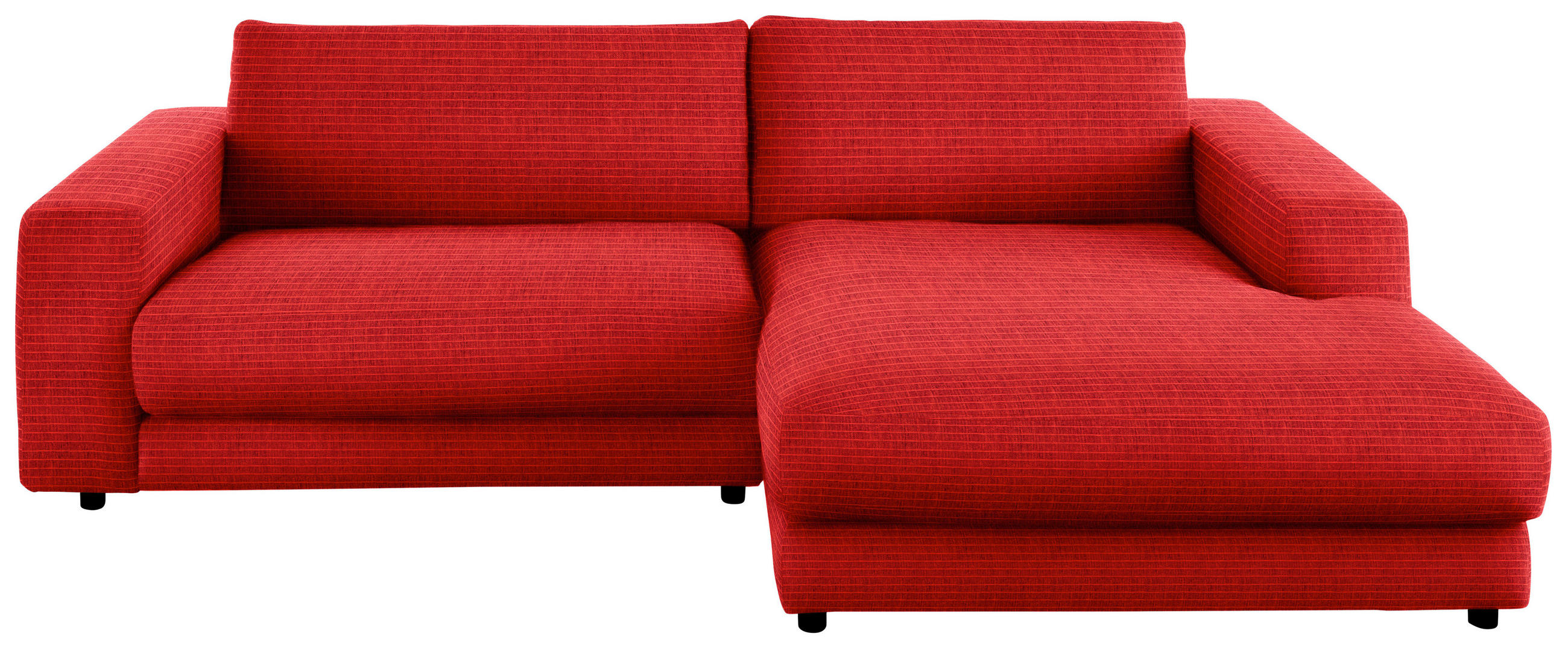 ECKSOFA in Chenille Orange  270/190 cm  - Schwarz/Orange, Design, Kunststoff/Textil (270/190cm) - Lomoco
