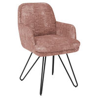 ARMLEHNSTUHL Lederauswahl, Stoffauswahl, Typenauswahl  - Schwarz/Altrosa, Design, Textil/Metall (58/89/68cm) - Joop!