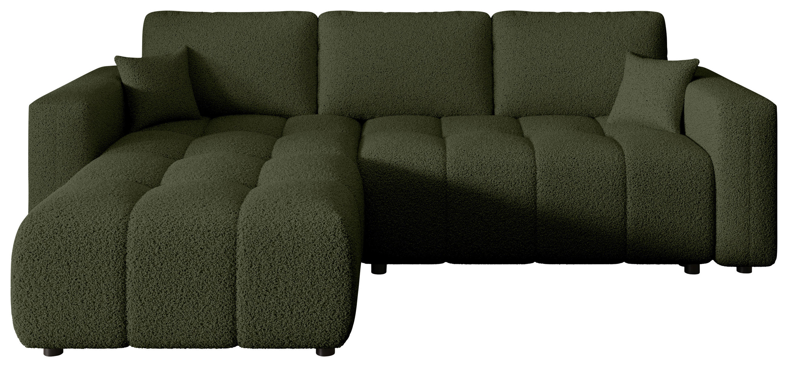 ECKSOFA  in Bouclé Grün  - Schwarz/Grün, MODERN, Kunststoff/Textil (190/280cm) - Carryhome