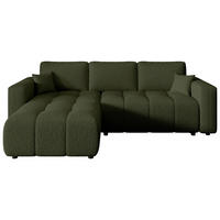 ECKSOFA  in Bouclé Grün  - Schwarz/Grün, MODERN, Kunststoff/Textil (190/280cm) - Carryhome