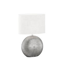 TISCHLEUCHTE Tobse 34/17/53 cm   - Silberfarben/Weiß, Basics, Keramik/Textil (34/17/53cm) - Fischer & Honsel