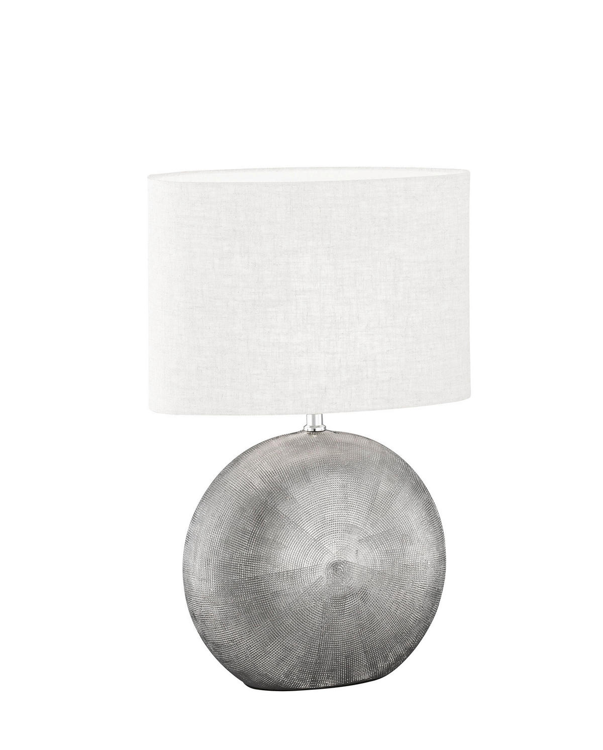 TISCHLEUCHTE Tobse 34/17/53 cm   - Silberfarben/Weiß, Basics, Keramik/Textil (34/17/53cm) - Fischer & Honsel