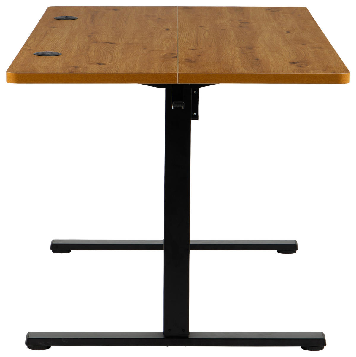 SCHREIBTISCH 160/80/72/118 cm Schwarz, Eichefarben höhenverstellbar elektrisch höhenverstellbar  - Eichefarben/Schwarz, Modern, Holzwerkstoff/Metall (160/80/72/118cm) - Livetastic