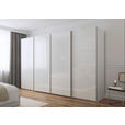 SCHWEBETÜRENSCHRANK 360/223/68 cm 4-türig Weiß Hochglanz, Weiß  - Weiß Hochglanz/Alufarben, Basics, Holzwerkstoff/Metall (360/223/68cm) - Novel