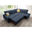 ECKSOFA in Chenille Dunkelblau  310/240 cm  - Schwarz/Dunkelblau, Design, Textil/Metall (310/240cm) - Xora