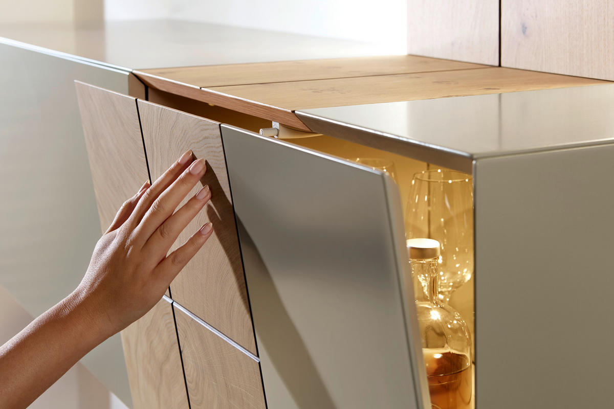 WOHNWAND  in Taupe, Eichefarben  286/190/42 cm  - Taupe/Eichefarben, Design, Holz/Holzwerkstoff (286/190/42cm) - Ambiente
