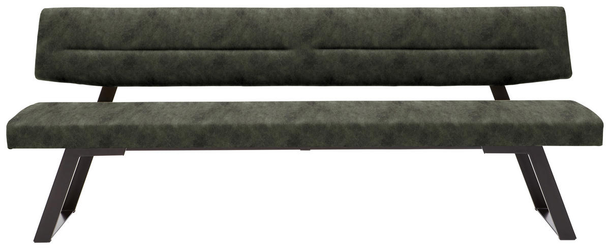 SITZBANK 170/85/58 cm  in Dunkelgrün  - Dunkelgrün/Schwarz, Design, Textil/Metall (170/85/58cm) - Dieter Knoll