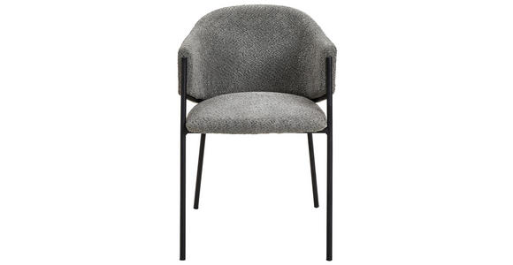 ARMLEHNSTUHL in Eisen Bouclé - Schwarz/Grau, Design, Textil/Metall (53/78/61cm) - Hom`in