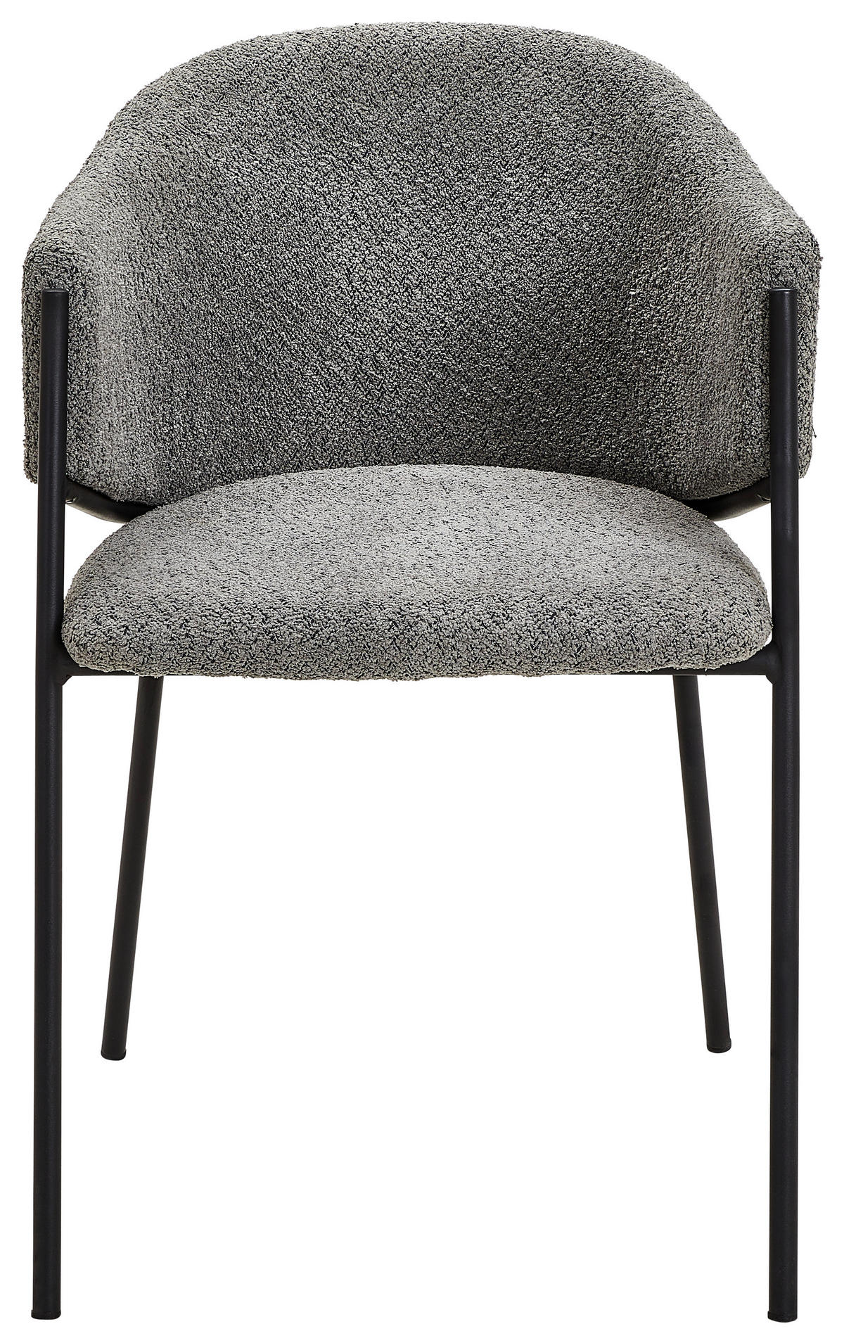 ARMLEHNSTUHL  in Eisen Bouclé  - Schwarz/Grau, Design, Textil/Metall (53/78/61cm) - Hom`in