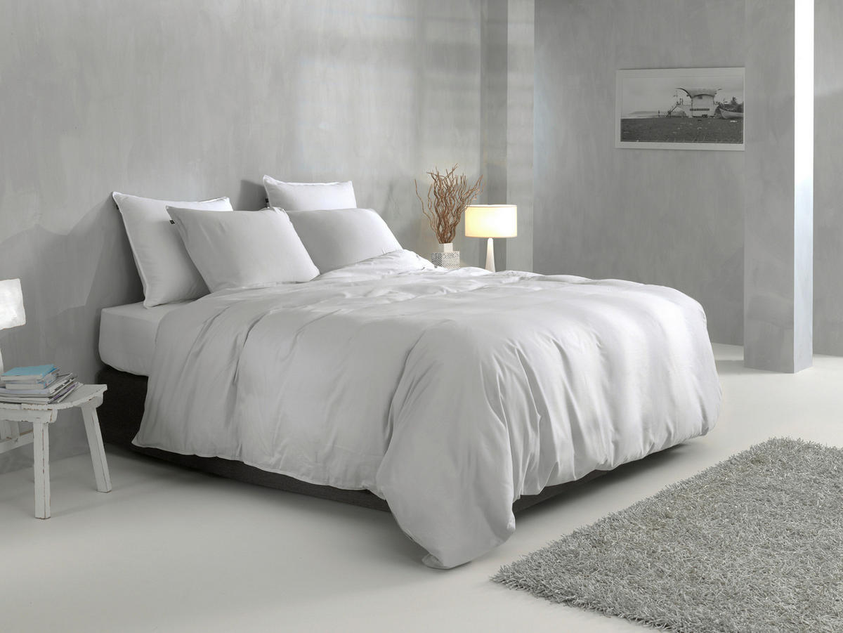 BETTWÄSCHE Satinado Makosatin 200/200 cm  - Grauweiß, Basics, Textil (200/200cm)