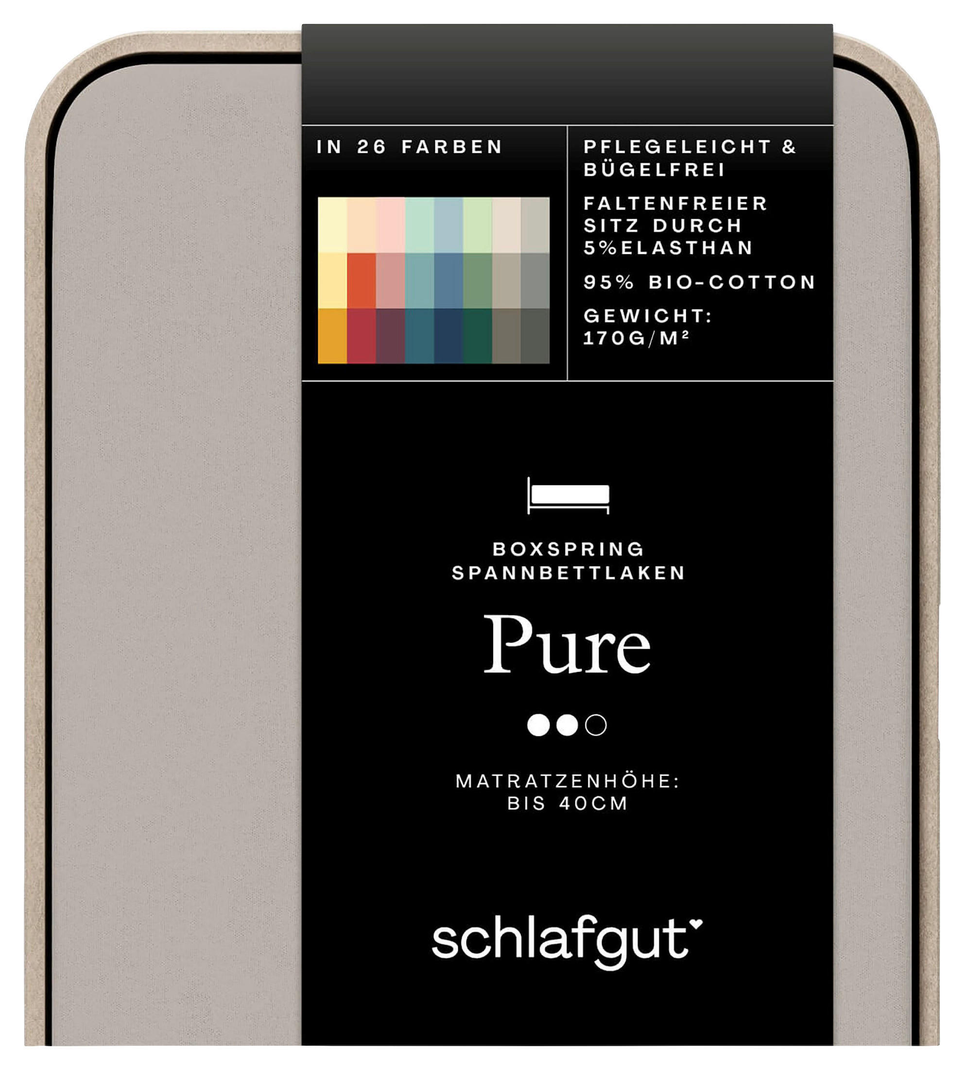 BOXSPRING-SPANNLEINTUCH 90-100/190-220 cm Jersey  - Sandfarben, Basics, Textil (90-100/190-220cm) - Schlafgut