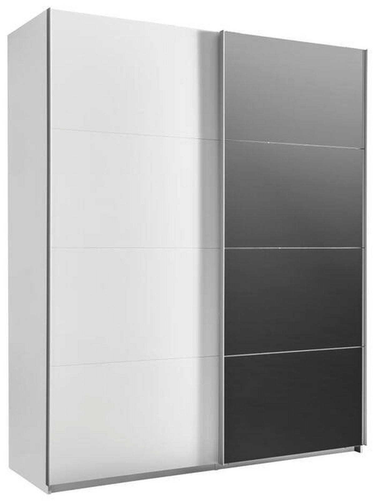 SCHWEBETÜRENSCHRANK  in Weiß  - Alufarben/Weiß, KONVENTIONELL, Glas/Holzwerkstoff (181/223/68cm) - Xora