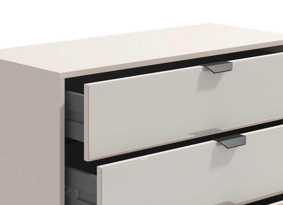 KOMMODE  in 93/90/40 cm  - Kaschmir, KONVENTIONELL, Glas/Holzwerkstoff (93/90/40cm) - Stylife